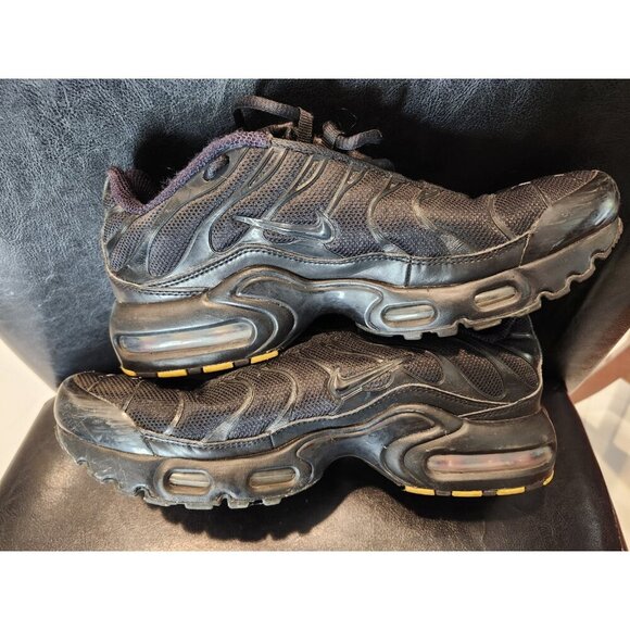 Nike Air Max Plus GS Triple Black - Size 7 Youth - Good Condition - Picture 6 of 10